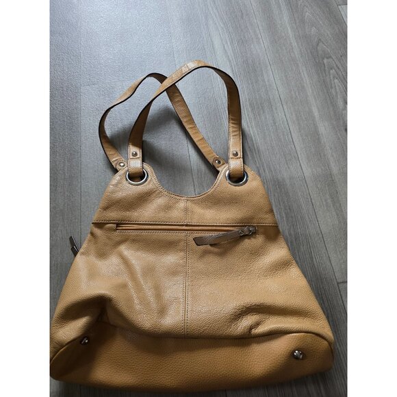 Tignanello Two-Tone Pebble Leather Tote Bag With Dual Shoulder Straps - Picture 7 of 13
